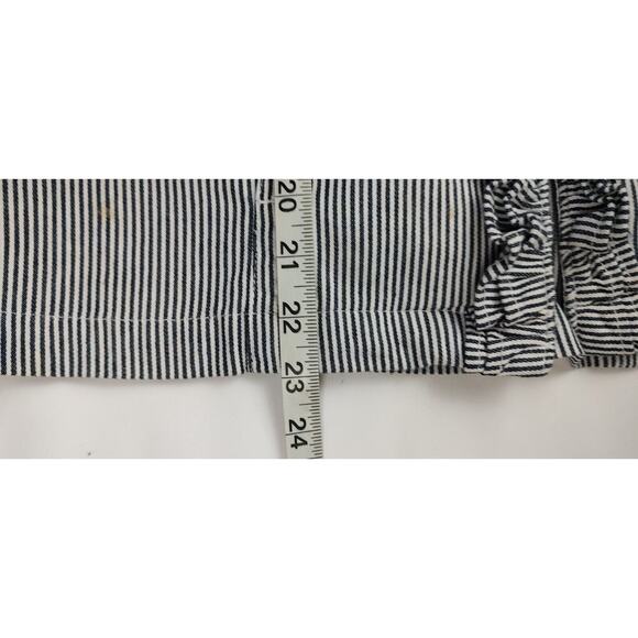Live A Little Women's Denim Jacket Size Small Black White Stripe Ruffle Detail - Picture 6 of 8
